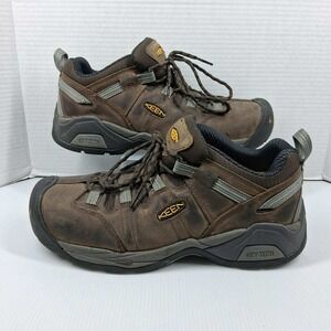 Keen Utility Flint Low Steel Toe Work Shoes Mens 10EE Brown Leather